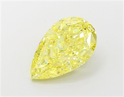 Picture of Lab Grown Diamond 3.75 Carats, Pear with  Cut, Fancy Vivid Yellow Color, VS2 Clarity and Certified by IGI