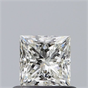 Natural Diamond 0.54 Carats, Princess with  Cut, J Color, SI1 Clarity and Certified by GIA