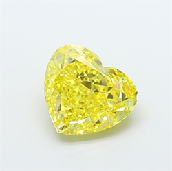 Picture of Lab Grown Diamond 3.07 Carats, Heart with  Cut, Fancy Vivid Yellow Color, VS1 Clarity and Certified by IGI