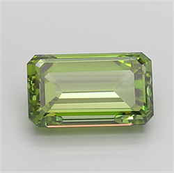 Picture of Lab Grown Diamond 5.02 Carats, Emerald with  Cut, Fancy Vivid Green Color, VS1 Clarity and Certified by IGI