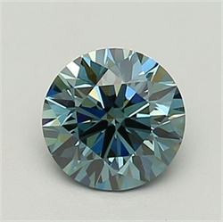 Picture of Lab Grown Diamond 1.66 Carats, Round with Very Good Cut, Fancy Vivid Blue Color, VS1 Clarity and Certified by IGI
