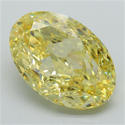 Picture of Lab Grown Diamond 6.00 Carats, Oval with  Cut, Fancy Intense Yellow Color, VS1 Clarity and Certified by IGI
