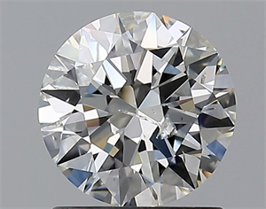 Picture of Natural Diamond 1.01 Carats, Round with Excellent Cut, H Color, I1 Clarity and Certified by IGI