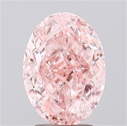 Picture of Lab Grown Diamond 3.09 Carats, Oval with  Cut, Fancy Vivid Pink Color, VS1 Clarity and Certified by IGI
