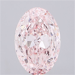 Picture of Lab Grown Diamond 9.04 Carats, Oval with  Cut, Fancy Intense Pink Color, VS1 Clarity and Certified by IGI