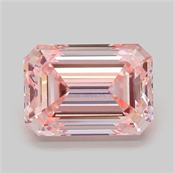 Picture of Lab Grown Diamond 3.06 Carats, Emerald with  Cut, Fancy Vivid Pink Color, VVS2 Clarity and Certified by IGI