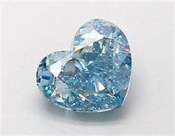 Picture of Lab Grown Diamond 1.36 Carats, Heart with  Cut, Fancy Vivid Blue Color, VS1 Clarity and Certified by IGI