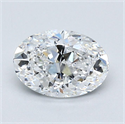 Natural Diamond 1.02 Carats, Oval with  Cut, D Color, VVS2 Clarity and Certified by GIA