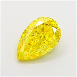Picture of Lab Grown Diamond 1.53 Carats, Pear with  Cut, Fancy Vivid Yellow Color, VVS2 Clarity and Certified by IGI
