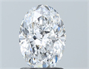 Natural Diamond 1.30 Carats, Oval with  Cut, D Color, VS1 Clarity and Certified by GIA