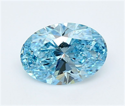 Picture of Lab Grown Diamond 2.01 Carats, Oval with  Cut, Fancy Vivid Blue Color, VVS2 Clarity and Certified by IGI
