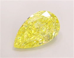 Picture of Lab Grown Diamond 3.50 Carats, Pear with  Cut, Fancy Vivid Yellow Color, VVS2 Clarity and Certified by IGI
