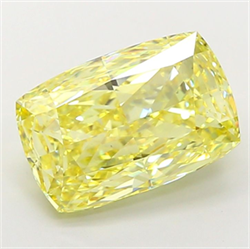 Picture of Lab Grown Diamond 8.02 Carats, CUSHION MODIFIED with  Cut, Fancy Intense Yellow Color, VS2 Clarity and Certified by IGI