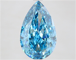 Picture of Lab Grown Diamond 4.53 Carats, Pear with  Cut, Fancy Vivid Blue Color, VS1 Clarity and Certified by IGI