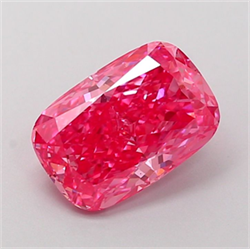 Picture of Lab Grown Diamond 1.38 Carats, CUSHION MODIFIED with  Cut, Fancy Vivid Pink Color, VS2 Clarity and Certified by IGI