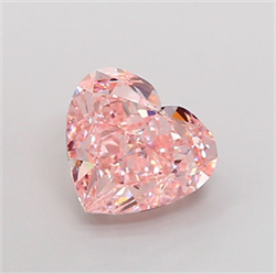 Picture of Lab Grown Diamond 5.02 Carats, Heart with  Cut, Fancy Vivid Pink Color, VS1 Clarity and Certified by IGI