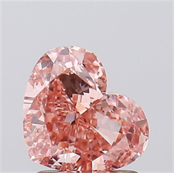 Picture of Lab Grown Diamond 1.51 Carats, Heart with  Cut, Fancy Vivid Pink Color, VVS2 Clarity and Certified by IGI