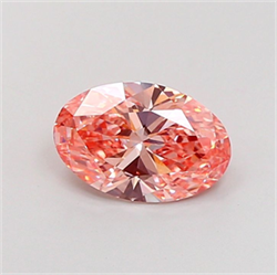 Picture of Lab Grown Diamond 2.00 Carats, Oval with  Cut, Fancy Vivid Pink Color, VVS2 Clarity and Certified by IGI