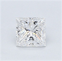 Natural Diamond 0.57 Carats, Princess with  Cut, D Color, SI2 Clarity and Certified by GIA