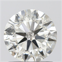 1.00 Carats, Round with Excellent Cut, L Color, I2 Clarity and Certified by GIA