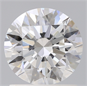 Lab Created Diamond 1.30 Carats, Round with Excellent Cut, E Color, VVS2 Clarity and Certified by IGI