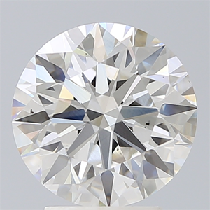 Picture of Lab Created Diamond 3.26 Carats, Round with Ideal Cut, G Color, VS2 Clarity and Certified by IGI
