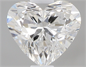 0.43 Carats, Heart F Color, VVS2 Clarity and Certified by GIA