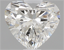 0.42 Carats, Heart F Color, VVS2 Clarity and Certified by GIA