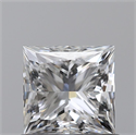 0.70 Carats, Princess D Color, VS1 Clarity and Certified by GIA