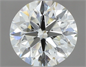 0.80 Carats, Round with Excellent Cut, L Color, VVS2 Clarity and Certified by GIA