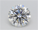 Lab Created Diamond 1.10 Carats, Round with Ideal Cut, F Color, VVS2 Clarity and Certified by IGI