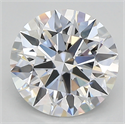 Lab Created Diamond 2.14 Carats, Round with ideal Cut, E Color, vs1 Clarity and Certified by IGI