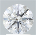 Lab Created Diamond 1.62 Carats, Round with Ideal Cut, D Color, VVS2 Clarity and Certified by IGI