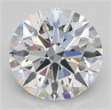 Lab Created Diamond 2.11 Carats, Round with ideal Cut, D Color, vvs2 Clarity and Certified by IGI