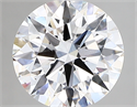 Lab Created Diamond 2.07 Carats, Round with ideal Cut, D Color, vs2 Clarity and Certified by IGI