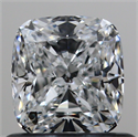 0.71 Carats, Cushion D Color, I1 Clarity and Certified by GIA