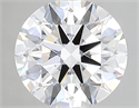 Lab Created Diamond 2.10 Carats, Round with ideal Cut, E Color, vvs2 Clarity and Certified by IGI