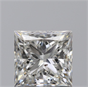 0.91 Carats, Princess H Color, SI1 Clarity and Certified by GIA