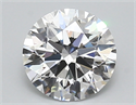 Lab Created Diamond 1.85 Carats, Round with ideal Cut, D Color, vvs2 Clarity and Certified by IGI