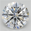 Lab Created Diamond 2.42 Carats, Round with ideal Cut, E Color, vs1 Clarity and Certified by IGI