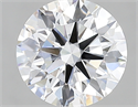 Lab Created Diamond 2.12 Carats, Round with ideal Cut, D Color, vs1 Clarity and Certified by IGI