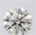 0.70 Carats, Round with Excellent Cut, K Color, SI2 Clarity and Certified by GIA