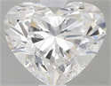 0.42 Carats, Heart F Color, VVS1 Clarity and Certified by GIA