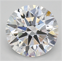 Lab Created Diamond 2.39 Carats, Round with ideal Cut, D Color, vvs2 Clarity and Certified by IGI