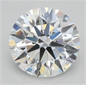 Lab Created Diamond 2.20 Carats, Round with ideal Cut, E Color, vs2 Clarity and Certified by IGI