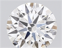 Lab Created Diamond 1.72 Carats, Round with ideal Cut, E Color, vvs2 Clarity and Certified by IGI