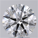Lab Created Diamond 3.03 Carats, Round with Excellent Cut, G Color, VS1 Clarity and Certified by GIA