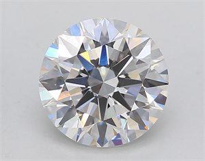 Picture of Lab Created Diamond 2.77 Carats, Round with Excellent Cut, F Color, VS1 Clarity and Certified by GIA