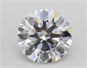 Lab Grown Diamond 1.41 Carats, Round with Ideal Cut, D Color, VS2 Clarity and Certified by IGI