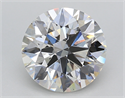Lab Created Diamond 3.33 Carats, Round with Ideal Cut, G Color, VS1 Clarity and Certified by IGI